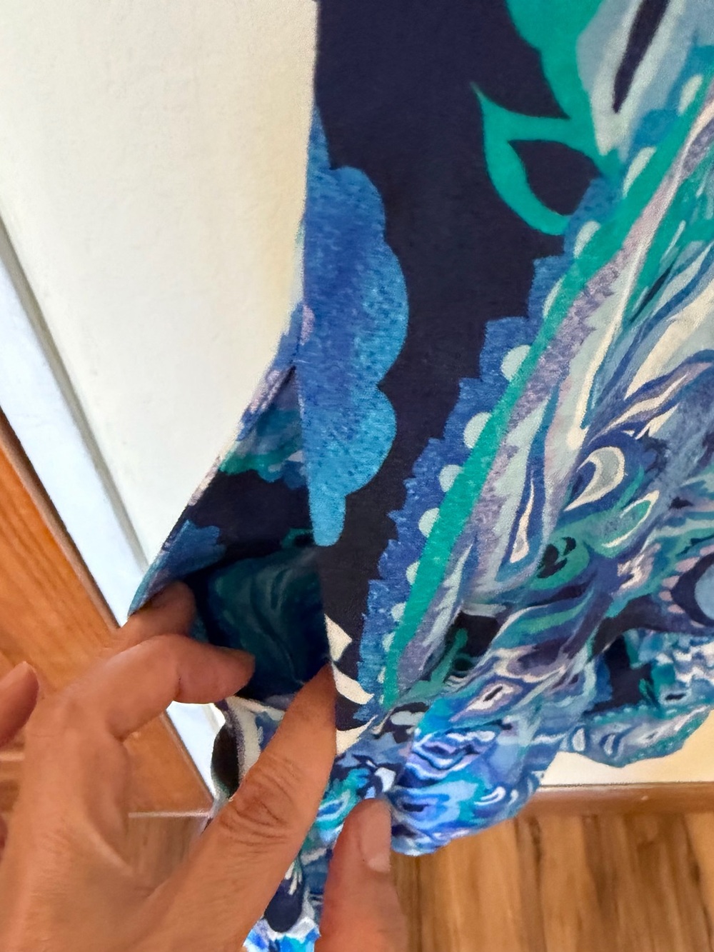 Soft Surroundings “Island Sun Paisley Blue”Midi Dress - Picture 5 of 10